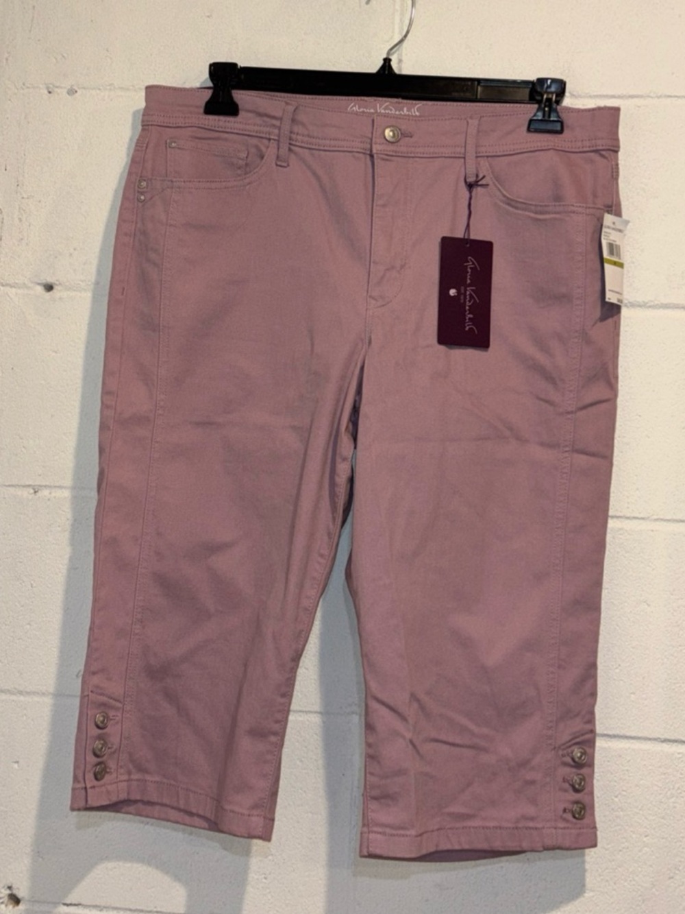 Gloria Vanderbilt skimmer Capri pants rose pink stretch size 14